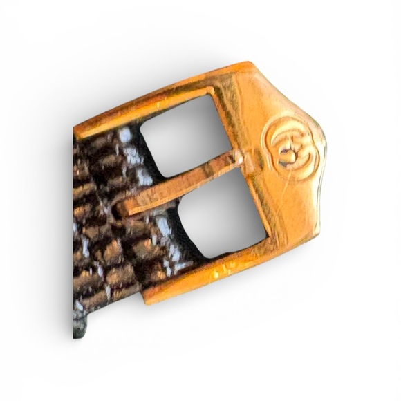 Vintage Gucci 3000L Quartz Ladies Watch 25 mm black dial crocodile skin strap - Picture 7 of 14